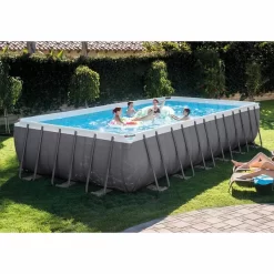 Intex Ultra Frame XTR Pool - 732 X 366 X 132 Cm - Met Zandfilterpomp En Accessoires -Zwembadapparatuur Winkel 26362 in use
