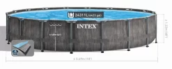 Intex Prism Frame Pool Greywood - 549 X 122 Cm – Met Filterpomp En Accessoires -Zwembadapparatuur Winkel 26744gn zwembadformaat 1