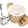 Houtgestookte Hottub Met Filteraansluiting - 4-6 Personen - Wit -Zwembadapparatuur Winkel 3 4 inclusief filtratiebox