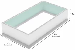 Polystyreen Zwembad Blokkenset High Density - 8,00 X 4,00 X 1,50 M -Zwembadapparatuur Winkel 800x400 zij ps80 size