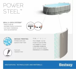 Bestway Power Steel Oval Zwembad - 549 X 274 X 122 Cm - Met Filterpomp En Accessoires -Zwembadapparatuur Winkel 900 989 56710 02 power steel