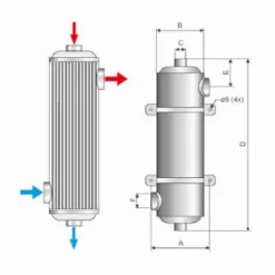 Pahlen Maxi-Flo MF 135 Zwembad Warmtewisselaar - RVS -Zwembadapparatuur Winkel afmetingen pahlen rvs maxi flo warmtewisselaar zwembad