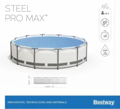 Bestway Steel Pro MAX Zwembad - 366 X 76 Cm - Met Filterpomp -Zwembadapparatuur Winkel bestway steel pro max zwembad 366 x 76 cm set 12