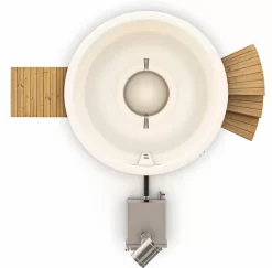 Houtgestookte Hottub Met Filteraansluiting - 4-6 Personen - Wit 9 Houtgestookte Hottub Met Filteraansluiting - 4-6 Personen - Wit -Zwembadapparatuur Winkel bovenaanzicht incl