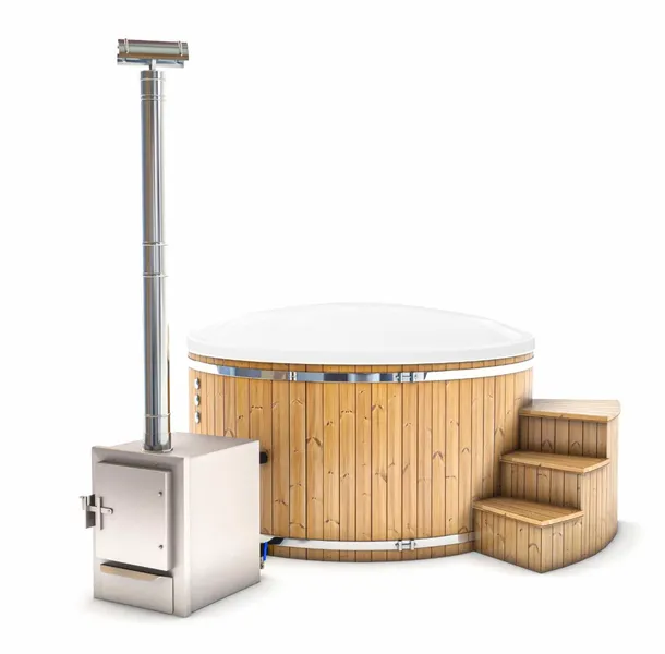 Houtgestookte Hottub Met Filteraansluiting - 4-6 Personen - Wit 6 Houtgestookte Hottub Met Filteraansluiting - 4-6 Personen - Wit - Afbeelding 4