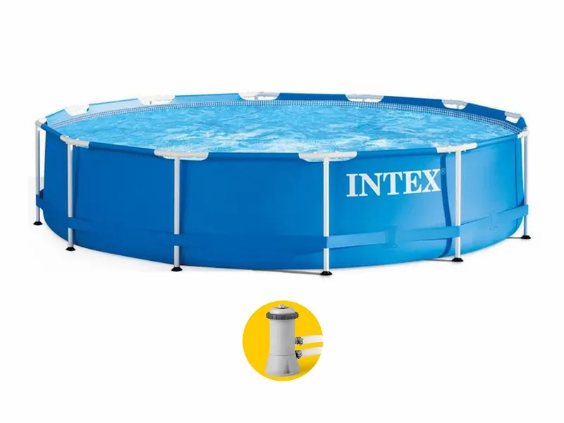 Intex Metal Frame Pool - 366 X 76 Cm - Met Filterpomp