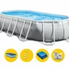 Intex Oval Prism Frame Pool - 610 X 305 X 122 Cm - Met Filterpomp En Accessoires -Zwembadapparatuur Winkel intex oval prism frame pool 503 x 274 x 122 cm met filterpomp en accessoires 1